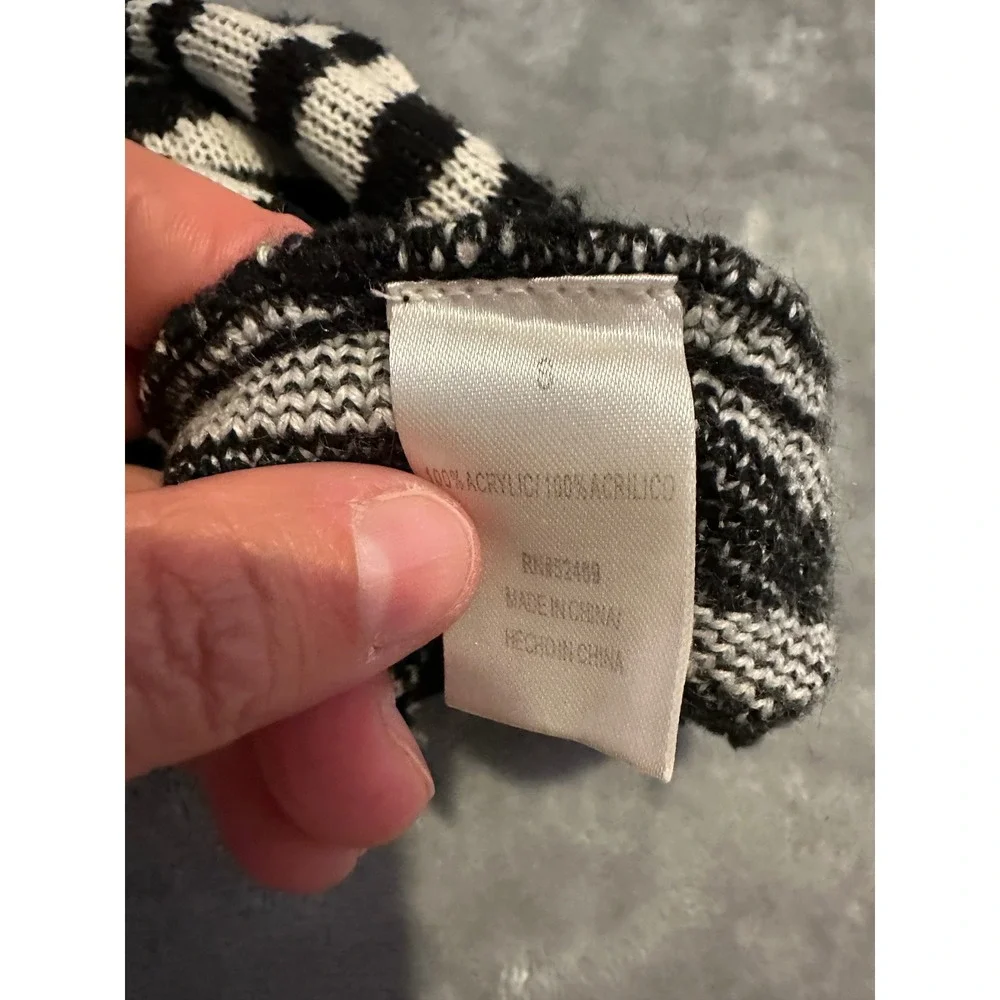 Unbranded Dog Sweater S Black White Zebra Print Knit Pet Apparel 7207